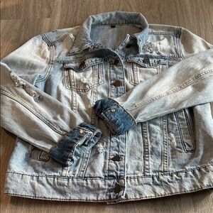 Kut from the Kloth Light Blue Distressed Jean Jacket